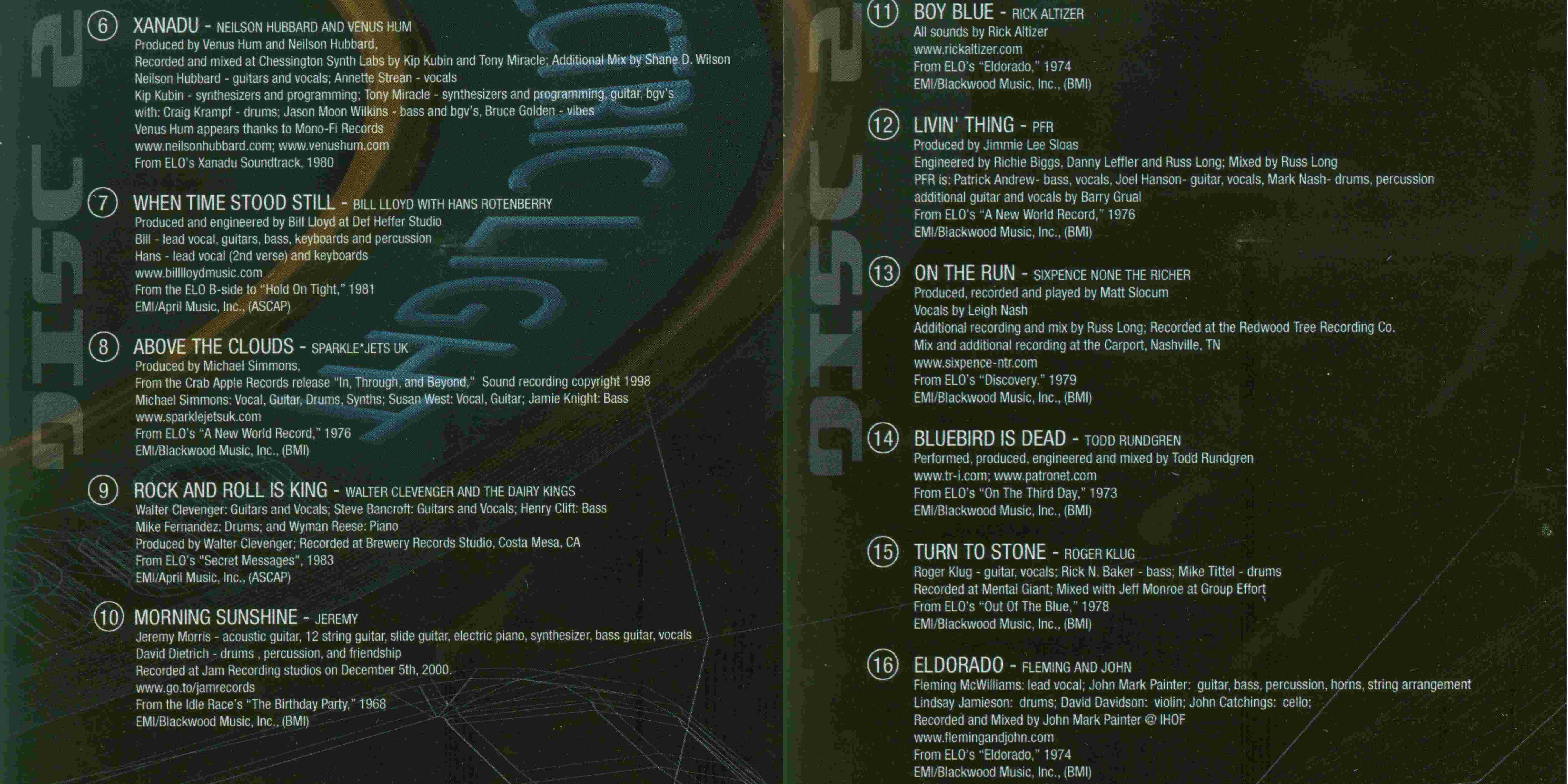 Electric Light Orchestra  Lynne Me Your Ears; A Tribute To The Music Of Jeff Lynne : Booklet 4